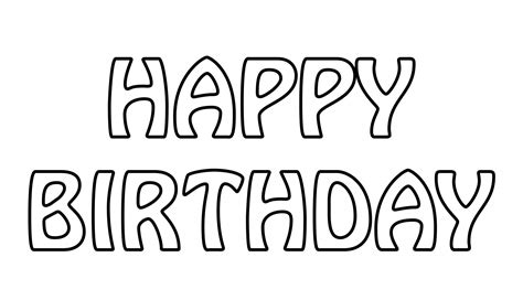 Happy Birthday Text Outline - Free Stock Photo