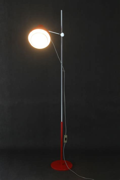 1970s Josef Hurka Red Floor Lamp, Czechoslovakia For Sale at 1stDibs