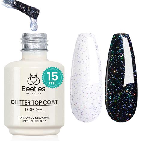 Beetles Gel Polishglitter Top Coat Gel Polish 15ml Reflective Silver ...