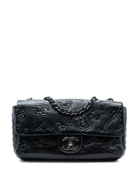 Chanel 2014 Medium Embossed Calfskin Precious Symbols Flap Shoulder Bag ...