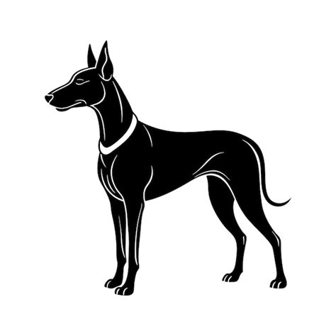 Great dane dog clipart silhouette vector illustration | Premium AI ...