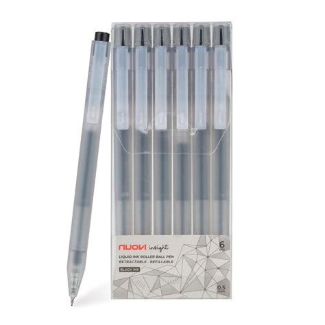 NUOVI Insight Retractable Rollerball Pens | 0.5mm Micro Tip with Glass ...