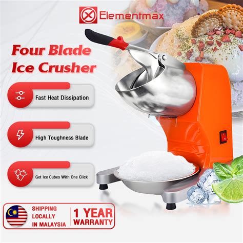 ELECTRIC ICE SHAVER 2/4 blade ice crusher machine ABS Household ...
