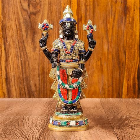 Buy Handcrafted Superfine Brass Lord Venkateshwara Tirupati Balaji Idol ...
