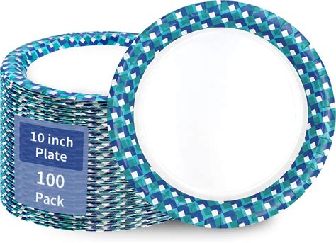 Amazon.com: Bestree 10 inch Disposable Paper Plates Soak-Proof Paper ...