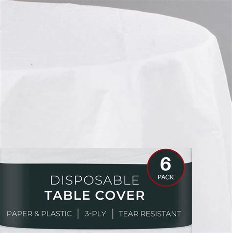 Amazon.com: Cozy Luxe Home 12-Pack White Round Paper Tablecloths - 82in ...