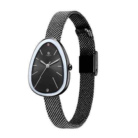 Carlton London Eleanor Women Black Stainless Steel Watch