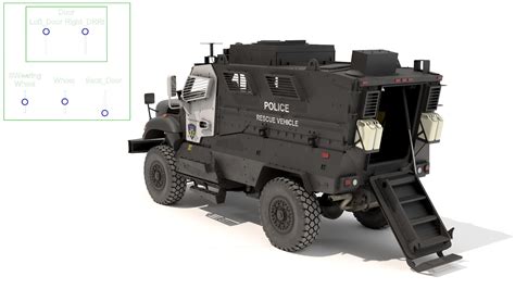 3D Armored Police Rescue Vehicle Black Rigged for Maya | 3D Molier ...
