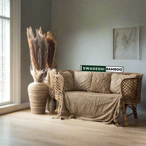 Cane two seater sofa couch, settee for Home, Office and Garden ...
