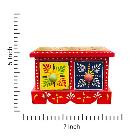 Hand-Painted Wooden 2 Drawer Chest | Handmade Jewelry Organizer ...