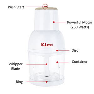 Buy Rico Electric Chopper & Whipper For Kitchen 400 ml Plastic bowl ...