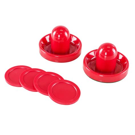 Home Standard Light Weight Air Hockey Red Replacement Pucks & Slider ...