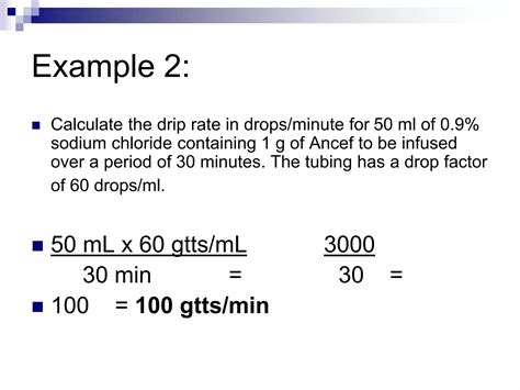 Calculation For Drops Per Minute