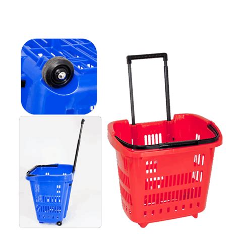 KERANJANG BELANJA PLASTIK TARIK BERODA GL TIPE PULLEY 3807