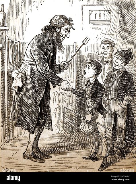 1885 Illustration Fagin greets Oliver Twist with the Artful Dodger ...