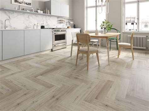 Impervia Luxury Herringbone White Washed Oak Flooring | IMP-9005-5 HB ...