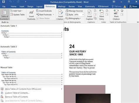 Image result for Table of Contents Tutorial for Word