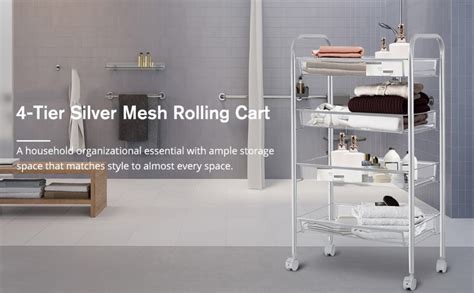 Voroly 4 Tire Kitchen Accessories Storage Organizer Trolley Racks and ...