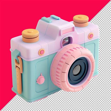 Camera Cartoon Isometric Render de fundo branco PNG PSD | PSD Premium ...