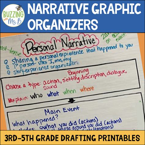 Personal Narrative Graphic Organizers for Planning & Drafting - Buzzing ...