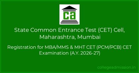 State Common Entrance Test (CET) Cell, Maharashtra, Mumbai ...