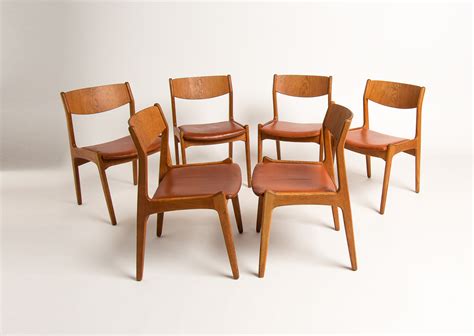 Mid Century Dining Chairs | Danish Design | Oak & Leather | Alto Stile