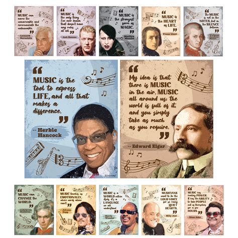 Decorably 12 Famous Musicians Posters 11x14in Matte Laminated ...