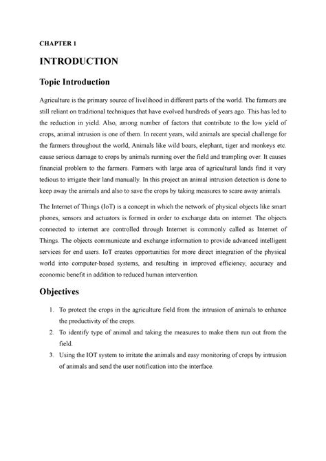 Report Animal - CHAPTER 1 INTRODUCTION Topic Introduction Agriculture ...