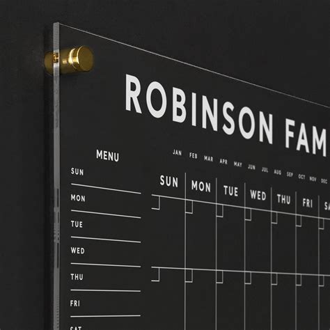 Acrylic Calendar with Family Name - Dry Erase Calendar for wall with w ...