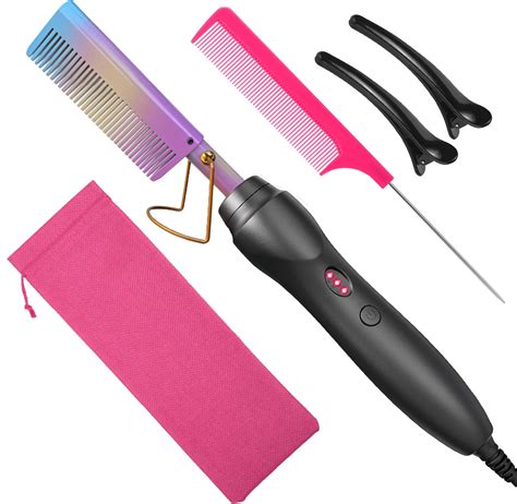 Amazon.com : Hot Comb Hair Straightener Heat Pressing Combs - Ceramic ...