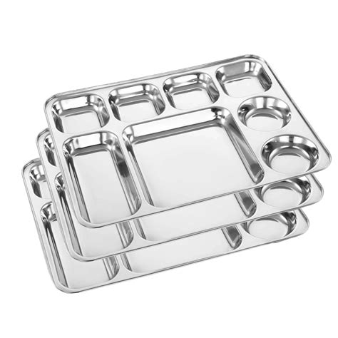 Buy Expresso - Heavy Duty Stainless Steel Rectangle Dinner Plate w/8 ...