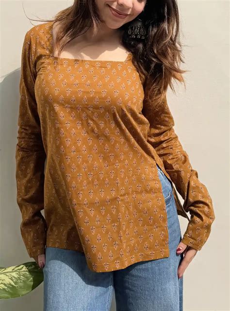 Yukta Square Neck Kurti for Women | Cotton | Evara