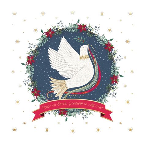 Dove peace in floral wreath - Christmas Card (Free) | Greetings Island