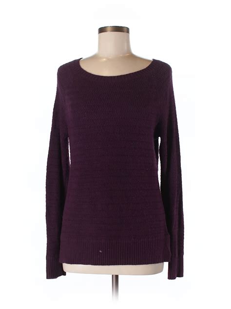 Ann Taylor LOFT Solid Dark Purple Pullover Sweater Size M - 66% off ...