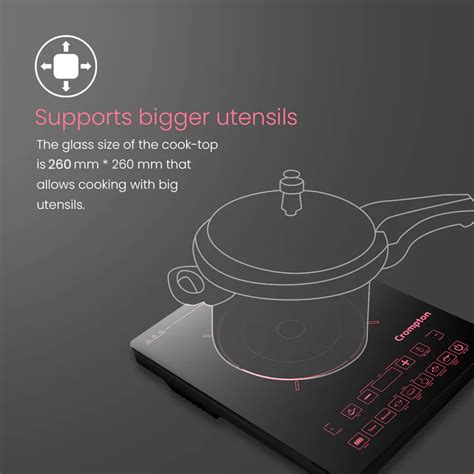 Shop Crompton Instaserve 2000 W Induction Cooktop | 8 One touch Cook ...