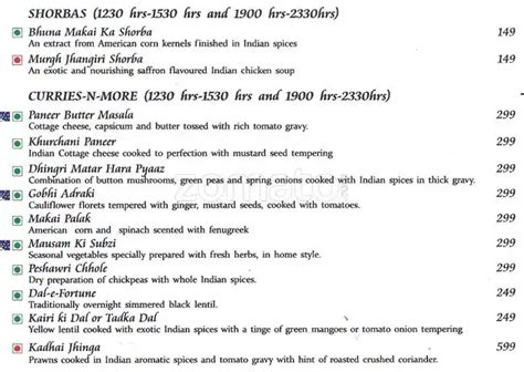 Menu at Zodiac - Fortune Select Loudon, Kolkata, 21B