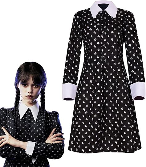 Irrun Wednesday Addams Dress for Adult, Wednesday Addams Costume for Women Addams Family Thing ...
