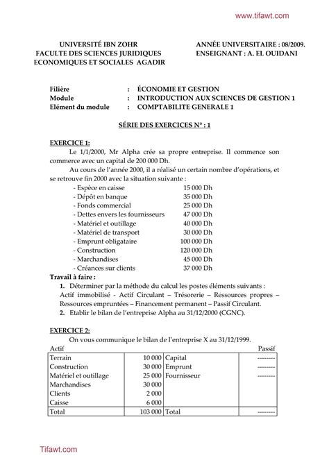 Image result for Exercice Corrige Comptabilite Generale PDF