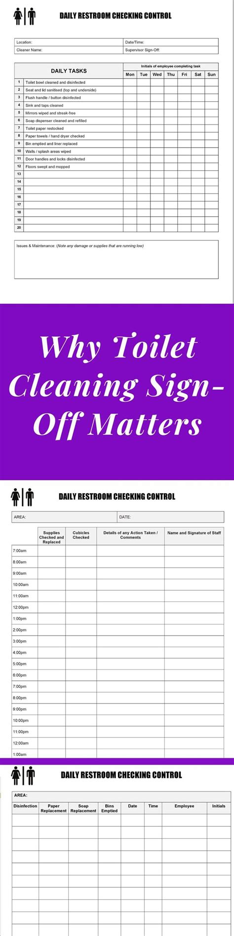Buy Printable Toilet Cleaning Sign off Sheet Bathroom Cleaning ...