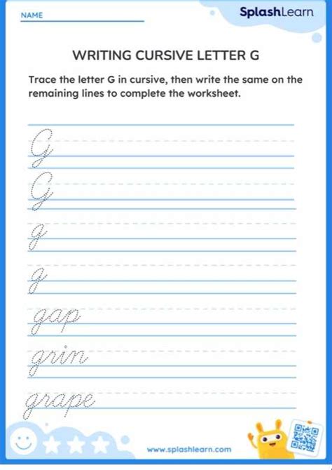 Cursive Letter G Worksheets - Free & Printable | SplashLearn