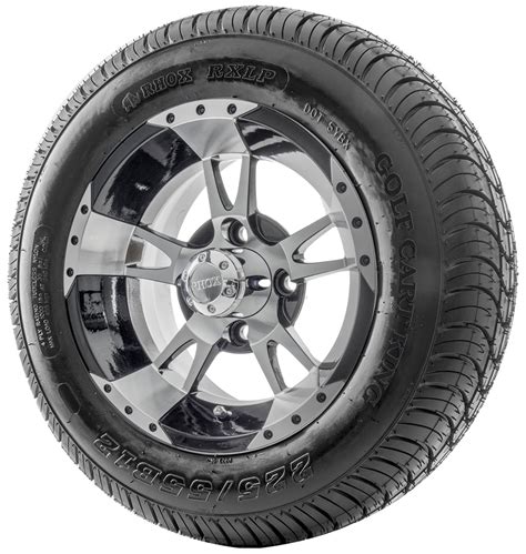 Golf Cart Wheels and Tires - 12" RHOX RX200 Machined w/ Low Pro Tires ...