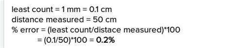 A distance of about 50 cm is measured using a metre stick having mm ...