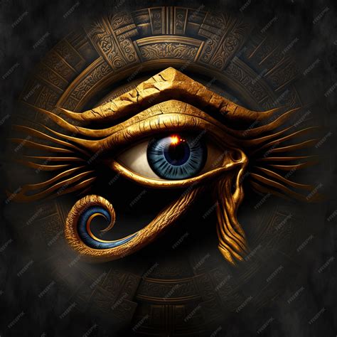 Ia generativa el ojo dorado de horus con efecto dorado sobre fondo ...
