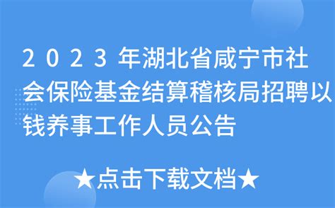 2023年湖北省咸宁市社会保险基金结算稽核局招聘以钱养事工作人员公告