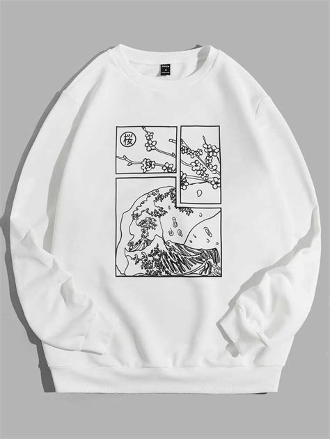 Manfinity Men Letter & Floral Print Sweatshirt | SHEIN USA