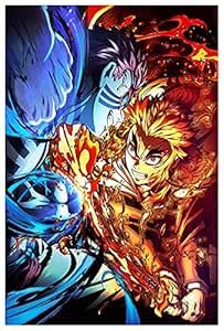 Japanese Anime Theme Canvas Poster,Cool Anime Demon Slayer Wall Art ...