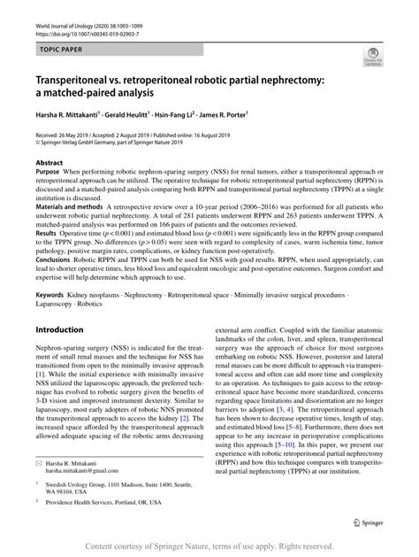 Image result for Retroperitoneal Approach Nephrectomy