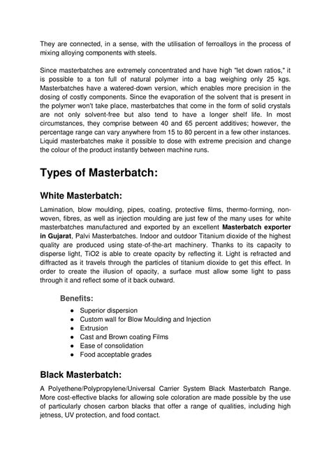 Image result for Masterbatch Applications