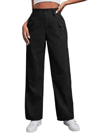 Buy TOPLOT Cotton Solid Multi-Pocket Cargo Pant for Women (Wide-Leg ...