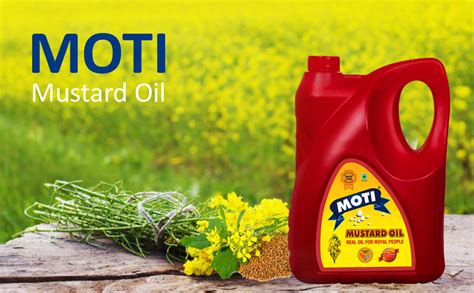 Moti Mustard Oil Can 5 Litre for Food Cooking (Sarso Oil), Healthy ...